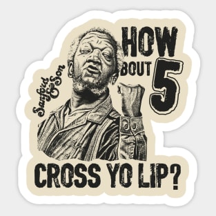 BLACKOUT - SANFORD AND SON CROSS YO LIP BLACK Sticker